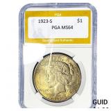 1923-S Silver Peace Dollar PGA MS64