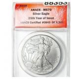2010 Silver Eagle ANACS MS70