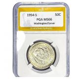 1954-S Washington Carver Half Dollar PGA MS66