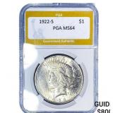 1922-S Silver Peace Dollar PGA MS64
