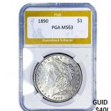 1890 Morgan Silver Dollar PGA MS63