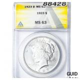 1923 Silver Peace Dollar ANACS MS63