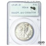 1945-D Walking Liberty Half Dollar PCGS MS64