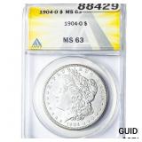 1904-O Morgan Silver Dollar ANACS MS63