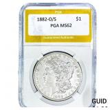 1882-O/S Morgan Silver Dollar PGA MS62