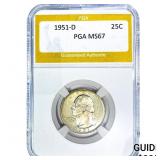 1951-D Washington Silver Quarter PGA MS67