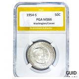1954-S Washington Carver Half Dollar PGA MS66