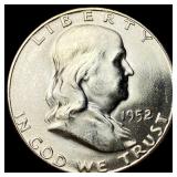 1952-S Silver Half Dollar Franklin GEM BU