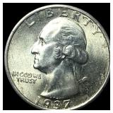 1937-S Silver Washington Quarter CHOICE BU