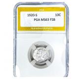 1920-S Mercury Silver Dime PGA MS63 FSB