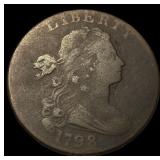 1798 Large Cent Draped Bust Reverse of 1797 LIGHTL