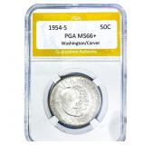 1954-S Washington Carver Half Dollar PGA MS66+