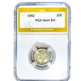 1942 Mercury Silver Dime PGA BU