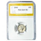 1940 Mercury Silver Dime PGA BU