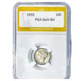 1935 Mercury Silver Dime PGA BU