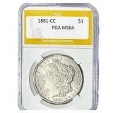 1881-CC Morgan Silver Dollar PGA MS64