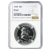 1958 Franklin Half Dollar NGC PF67