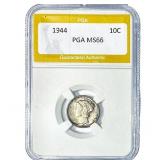 1944 Mercury Silver Dime PGA MS66