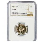 1953 Jefferson Nickel NGC PF68