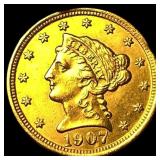1907 Liberty Head Gold Quarter Eagle $2.50 CLOSELY