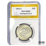 1954-S Washington Carver Half Dollar PGA MS66
