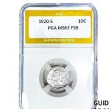 1920-S Mercury Silver Dime PGA MS63 FSB