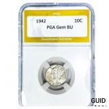 1942 Mercury Silver Dime PGA BU