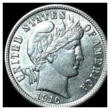 1916 Barber Silver Dime CLOSELY UNCIRCULATED