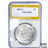 1885-O Morgan Silver Dollar PGA MS64