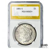 1881-S Morgan Silver Dollar PGA MS63+