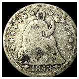 1853 Arrows Seated Liberty Half Dime NICELY CIRCUL