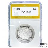 1894 Barber Quarter PGA MS64