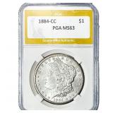 1884-CC Morgan Silver Dollar PGA MS63