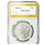 1884-S Morgan Silver Dollar PGA AU58