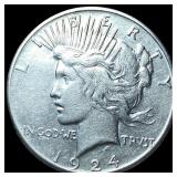 1924-S Silver Peace Dollar NEARLY  UNCIRCULATED