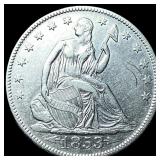 1853-O Arrows/Rays Seated Liberty Half Dollar  CL