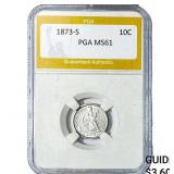 1873-S Seated Liberty Dime PGA MS61