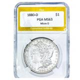 1880-O Morgan Silver Dollar PGA MS63 Micro O