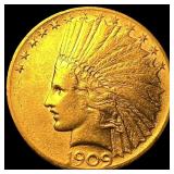 1909 Indian Head Eagle $10 Gold CLOSELY UNCIRCULAT