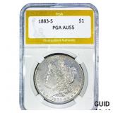 1883-S Morgan Silver Dollar PGA AU55