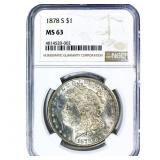 1878-S Morgan Silver Dollar NGC MS63