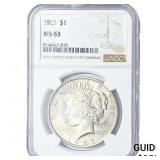1923 Silver Peace Dollar NGC MS63