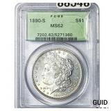 1890-S Morgan Silver Dollar PCGS MS62