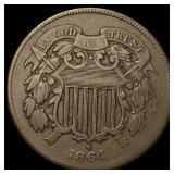 1864 Bronze Two-Cent Piece NEARLY UNCIRCULATED