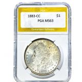 1883-CC Morgan Silver Dollar PGA MS63