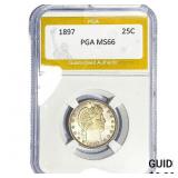 1897 Barber Quarter PGA MS66