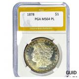 1878 Morgan Silver Dollar PGA MS64 PL