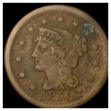 1850 Braided Hair Large Cent NEARLY UNCIRCULATED
