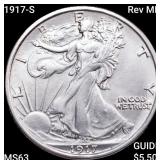 1917-S Rev MM Walking Liberty Half Dollar CHOICEBU