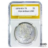 1878 REV 79 Morgan Silver Dollar PGA Brilliant UNC
